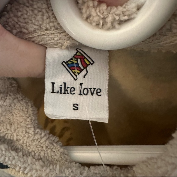 New Like Love Leopard Print Sweatshirt w/Faux Shearling Lined Hoodie Size Small - Picture 4 of 9